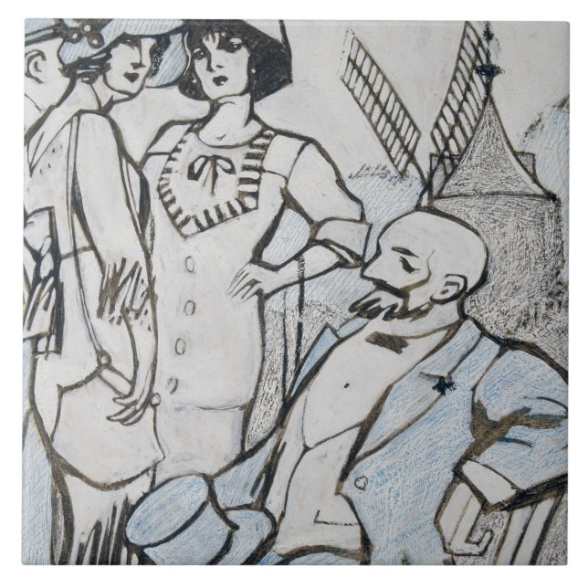 Azulejo De Cerámica Juan Gris - Aux course des Longchamps (Frente)