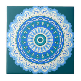 Azulejo De Cerámica Julia Mandala azul