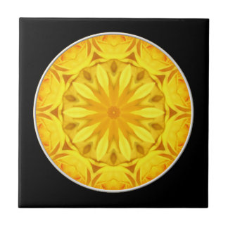 Azulejo De Cerámica Kaleidoscopio rosa amarillo