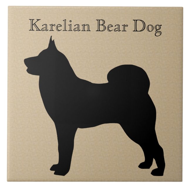 Azulejo De Cerámica Karelian Bear Dog Silhouette (Frente)