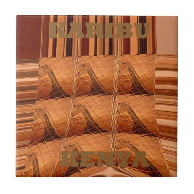 Azulejo De Cerámica Karibu Giraffe Hakuna Matata Moda Col de arte mode (Frente)