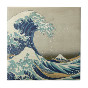 Azulejo De Cerámica Katsushika Hokusai: La Gran Ola en Kanagawa