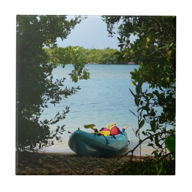 Azulejo De Cerámica Kayak en St. Thomas Islas Vírgenes Estadounidenses (Frente)