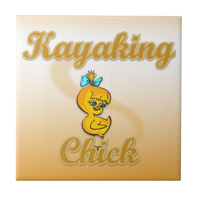 Azulejo De Cerámica Kayaking Chick (Frente)