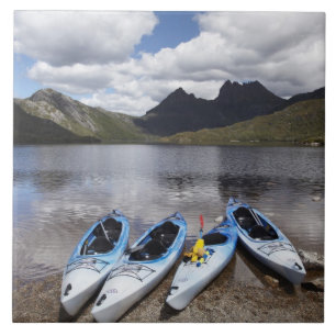Azulejo De Cerámica Kayaks, Cradle Mountain y Dove Lake, Cradle