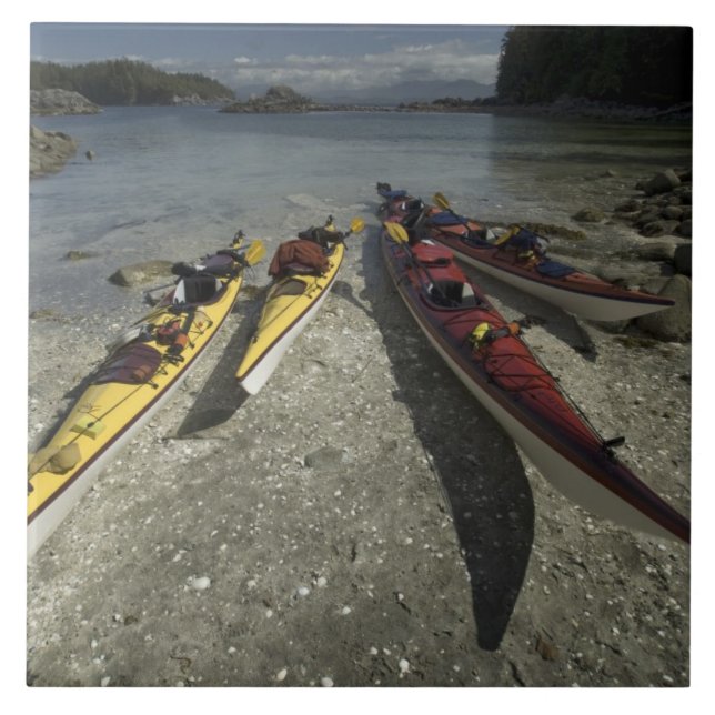 Azulejo De Cerámica Kayaks en la isla de Dicebox, grupo de islas Broke (Frente)