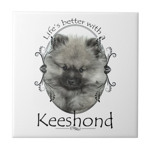 Azulejo De Cerámica Keeshond Puppy Ceramic Tile (Frente)