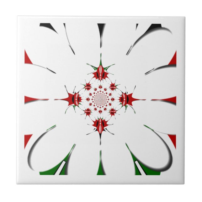 Azulejo De Cerámica Kenia Mágica: Adoptar la cultura kaleidoscope 🇰 � (Frente)