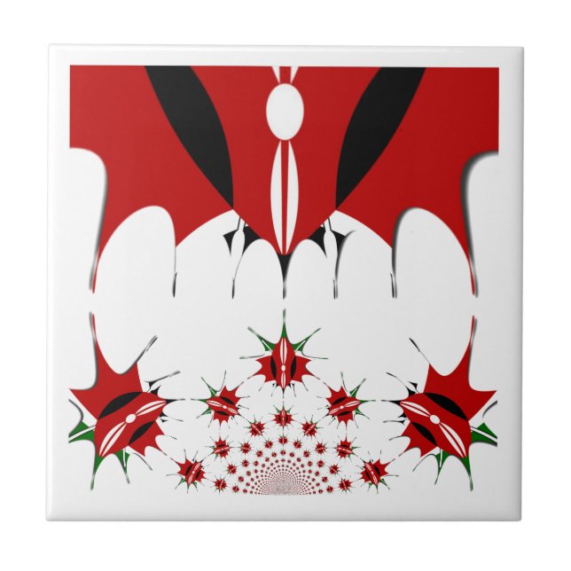 Azulejo De Cerámica Kenia mágica: Simetría de la modernidad de la here (Frente)