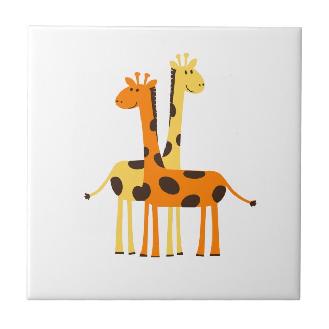 Azulejo De Cerámica Kids Cute Jungle Giraffe (Frente)