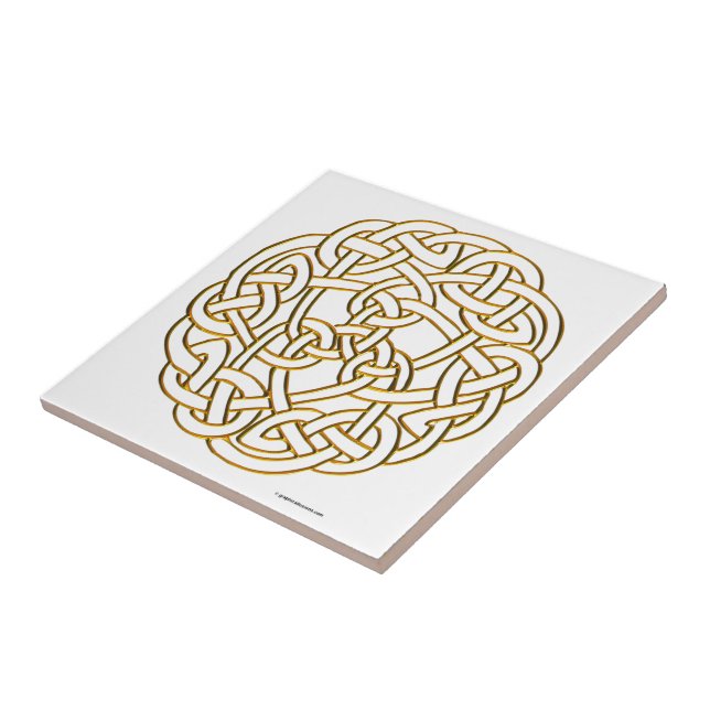 Azulejo De Cerámica Knot Celtic de oro (Lado)