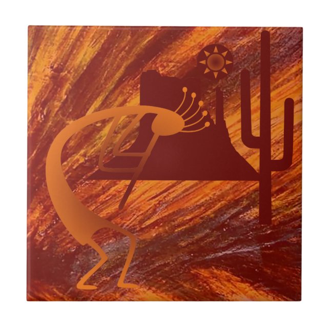 Azulejo De Cerámica Kokopelli Heat (Frente)