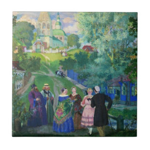 Azulejo De Cerámica Kustodiev: Arte de la provincia de verano