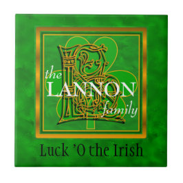 Azulejo De Cerámica L "Suerte de irlandés" Personalizado familiar Mono