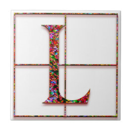 Azulejo De Cerámica L Trajanus Personalizado Rojo Monograma Tile