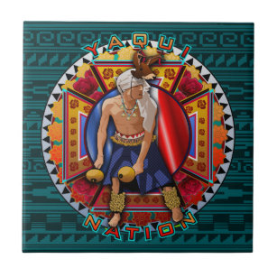 Azulejo De Cerámica La bailarina original de ciervos de la nación yaqu