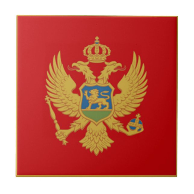 Azulejo De Cerámica La bandera de Montenegro (Frente)
