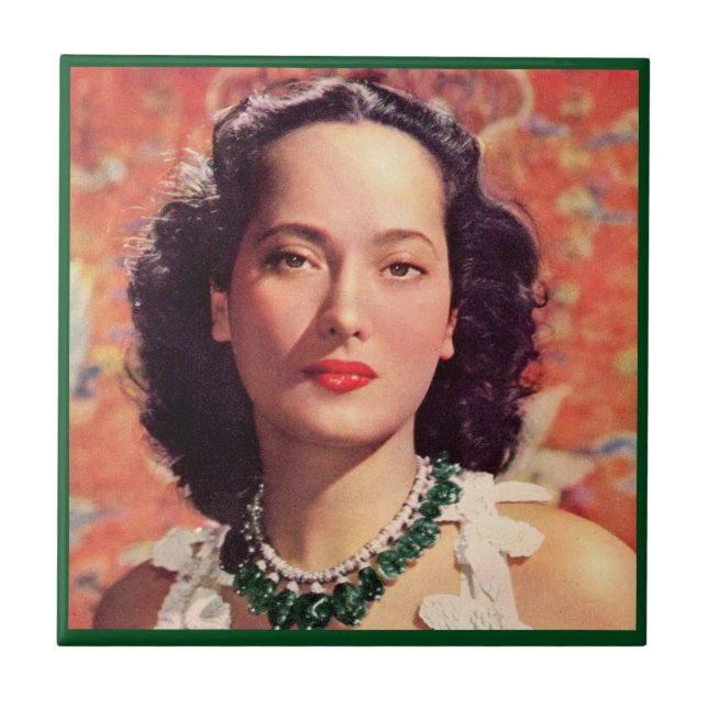 Azulejo De Cerámica la bella Merle Oberon (Frente)