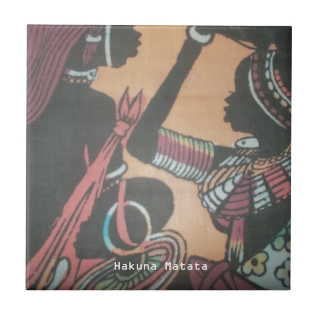 Azulejo De Cerámica La belleza eterna de la tradición masái (Frente)