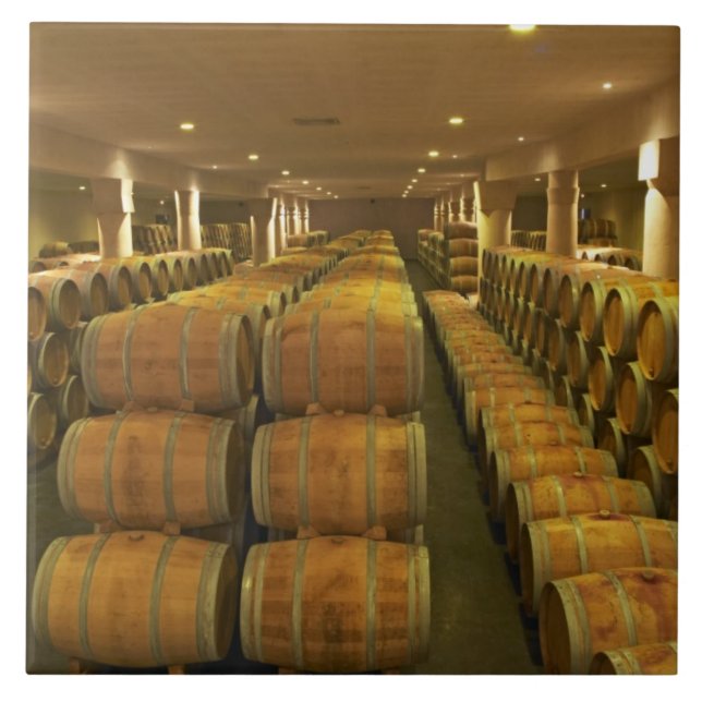 Azulejo De Cerámica La bodega, sótano de envejecimiento en barricas -  (Frente)