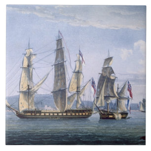 Azulejo De Cerámica La captura de Le Sparviere el 3 de mayo de 1810,
