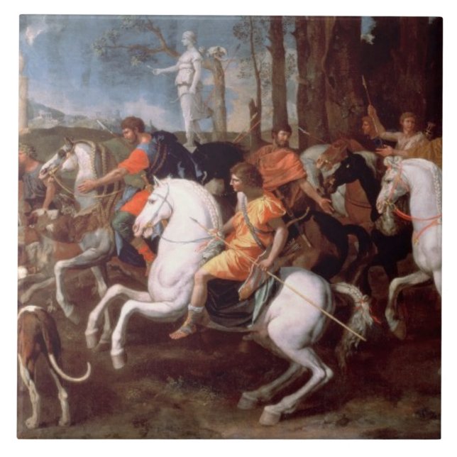 Azulejo De Cerámica La caza del verraco de Calydonian, 1637-38 (Frente)