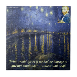 Azulejo De Cerámica La cita de valor de Van Gogh