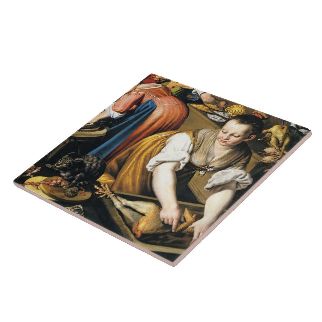 Azulejo De Cerámica La cocina en detalle de Vincenzo Campi (Lado)