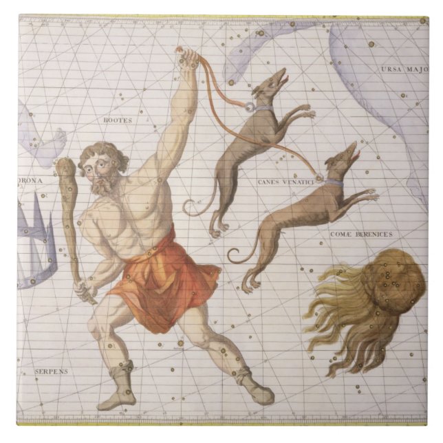 Azulejo De Cerámica La constelación de Bootes, platea 20 del 'atlas (Frente)