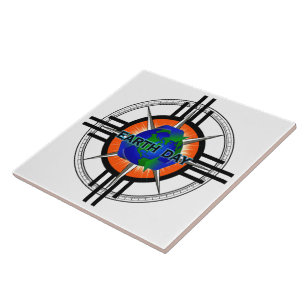 Azulejo De Cerámica La corona de la estrella del Día de la Tierra