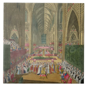 Azulejo De Cerámica La coronación de rey James II (1633-1701) de a