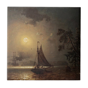 Azulejo De Cerámica La cosecha de la noche de la luna de Marcus Larson