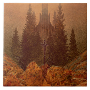 Azulejo De Cerámica La cruz en las montañas, 1812 (aceite en lona)