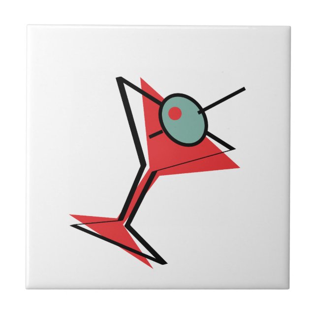 Azulejo De Cerámica La derecha del tiempo de Martini (Frente)