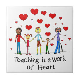 Azulejo De Cerámica La enseñanza es un trabajo de corazón