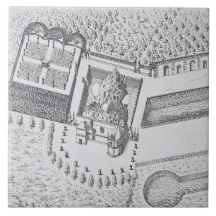 Azulejo De Cerámica La ermita y el Maison Blanc en el castillo francé