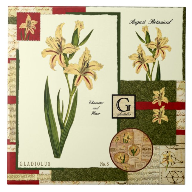 Azulejo De Cerámica La flor de agosto (Frente)