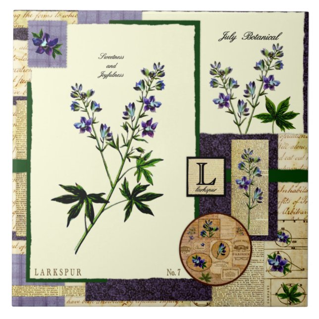 Azulejo De Cerámica La flor de julio (Frente)