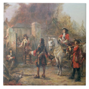 Azulejo De Cerámica La guarnición del pueblo tenía en Surrendere