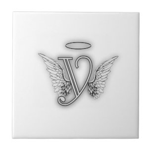 Azulejo De Cerámica La letra inicial del alfabeto Y del ángel se va
