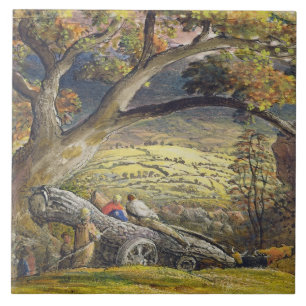 Azulejo De Cerámica La madera Wain, c.1833-34 (w/c y aguazo en el