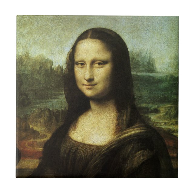 Azulejo De Cerámica La Mona Lisa de Leonardo da Vinci (Frente)