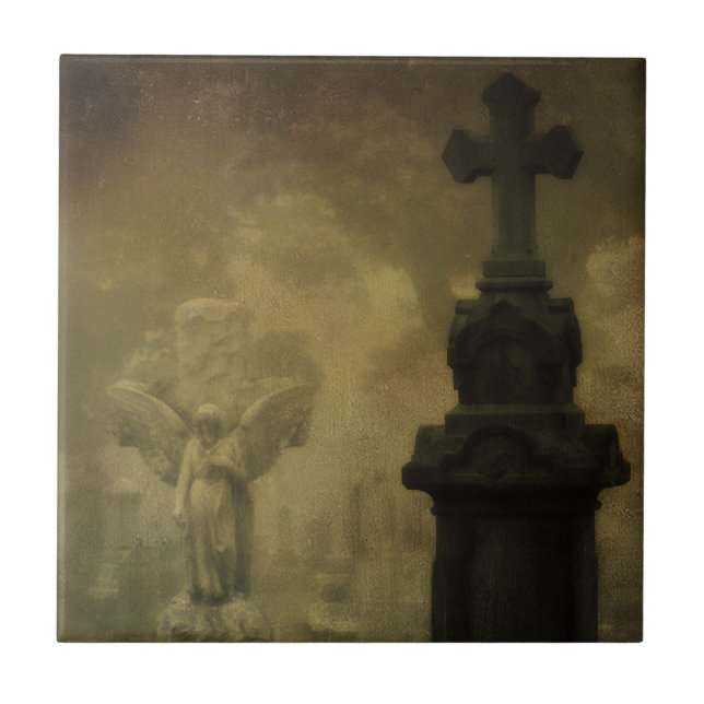 Azulejo De Cerámica La niebla gótica (Frente)