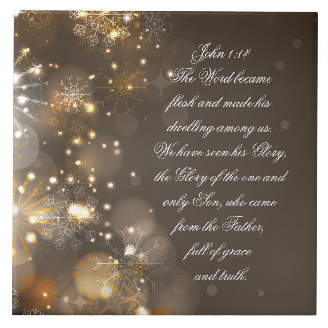 Azulejo De Cerámica La palabra se convirtió en Biblia de carne versus  (Frente)