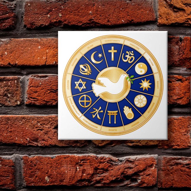 Azulejo De Cerámica La paloma de la paz (Dove of Peace Tile. Inspirational art for your decor. )