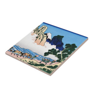 Azulejo De Cerámica La parte posterior del Fuji del río de Minobu