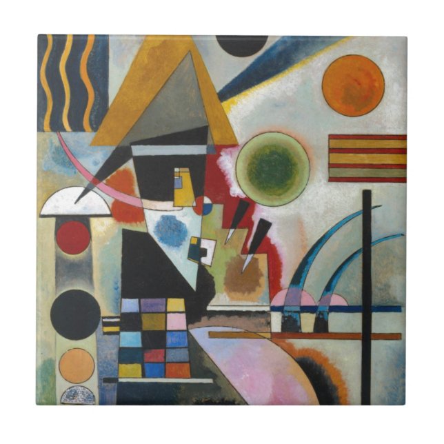 Azulejo De Cerámica La pintura abstracta de Kandinsky se balancea (Frente)