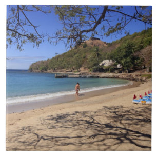 Azulejo De Cerámica La playa en el Parque Nacional de la Isla Pigeon