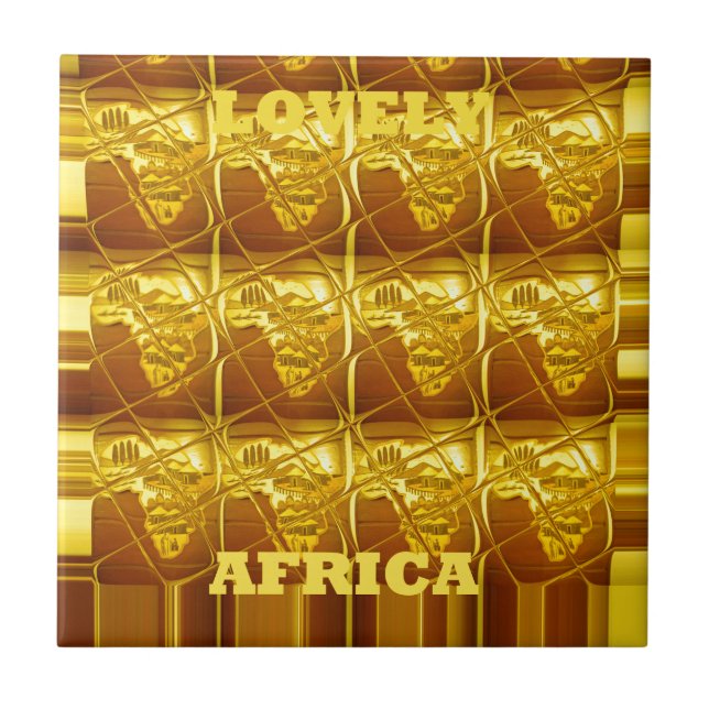 Azulejo De Cerámica La promesa dorada de África (Frente)