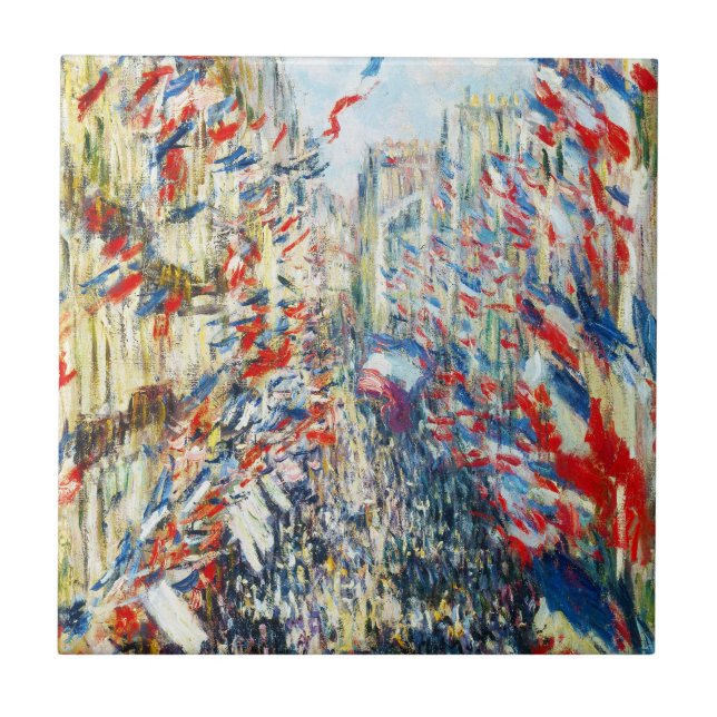 Azulejo De Cerámica La ruda Montorgueil, París, festival de junio (Frente)